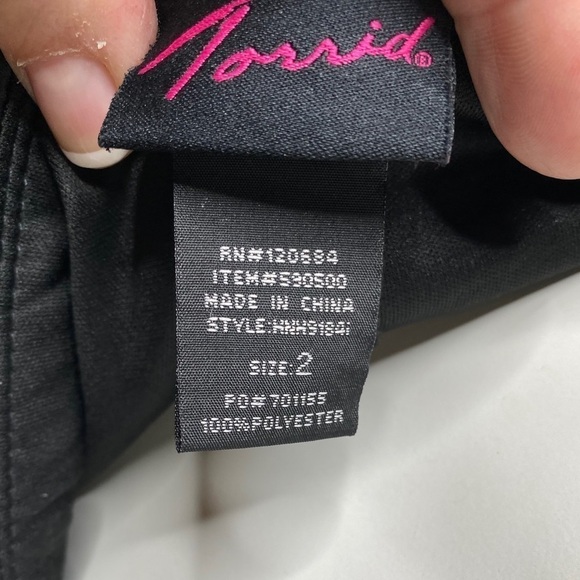 Torrid Strapless Dress Floral Black with Belt Size 2X - Picture 8 of 8